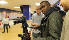 Young people planning their first documentary filming session at Loftus Road Stadium