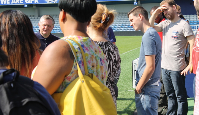 On the pitch at Loftus Road 