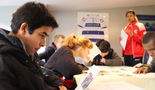 Young people planning their first documentary filming session at Loftus Road Stadium