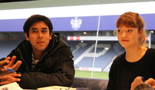 Young people planning their first documentary filming session at Loftus Road Stadium