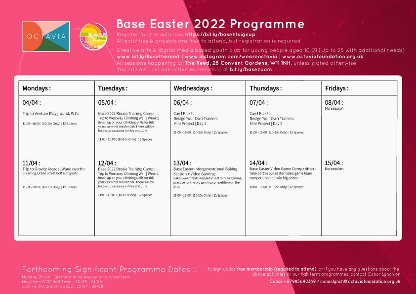 Base Easter Programme 2022